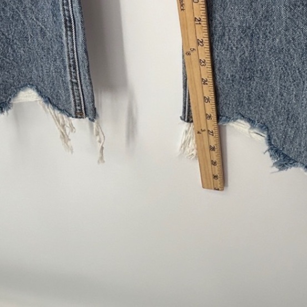 Vervet Los Angeles Cropped Rip Jeans High Rise Straight Leg Distressed Blue 27 - Picture 8 of 8